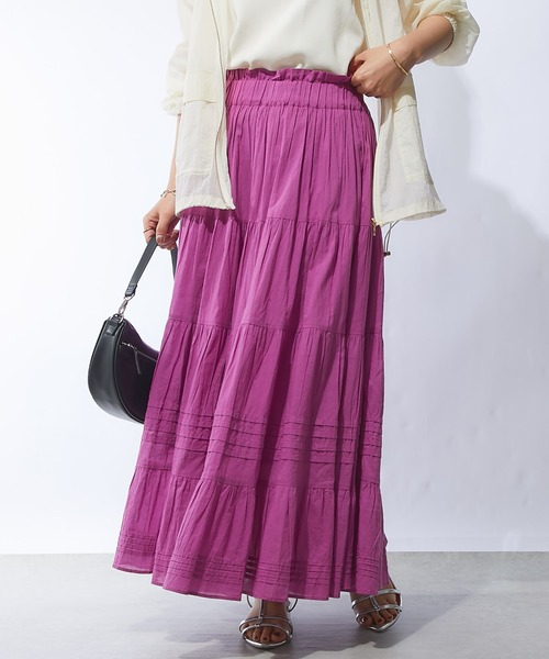 un dix cors（アンディコール）の「ティアードスカート（スカート・レディース・オフホワイト/パープル/ブラック・FREE）」の18枚目の写真