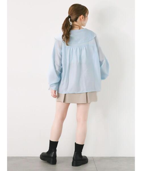 ehka sopo（エヘカソポ）の「袖ドロストブラウス（シャツ/ブラウス・レディース・サックスブルー/カーキ/オフホワイト・F）」の16枚目の写真