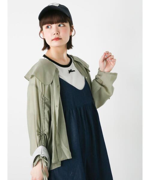 ehka sopo（エヘカソポ）の「袖ドロストブラウス（シャツ/ブラウス・レディース・サックスブルー/カーキ/オフホワイト・F）」の18枚目の写真