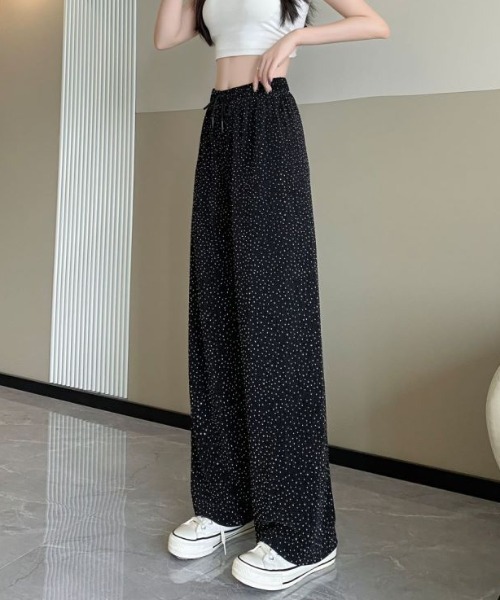 Diosfront（ディオスフロント）の「ラインストーンストレートセミワイドパンツ（その他パンツ・レディース・グレー/ブラック・FREE）」の12枚目の写真