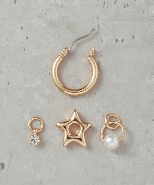 GOLDY（ゴールディ）の「アッセンブル スター チャーム ピアス（ピアス（両耳用）・レディース・ゴールド/シルバー・FREE）」の6枚目の写真