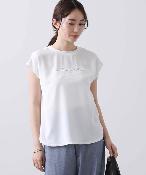 Gready Brilliant(グレディブリリアン)の「JZスモールロゴフレンチTシャツ(Tシャツ/カットソー・レディース・オフホワイト/チャコールグレー・38)」の21枚目の写真