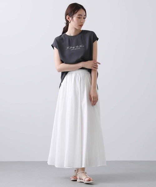 Gready Brilliant(グレディブリリアン)の「JZスモールロゴフレンチTシャツ(Tシャツ/カットソー・レディース・オフホワイト/チャコールグレー・38)」の14枚目の写真
