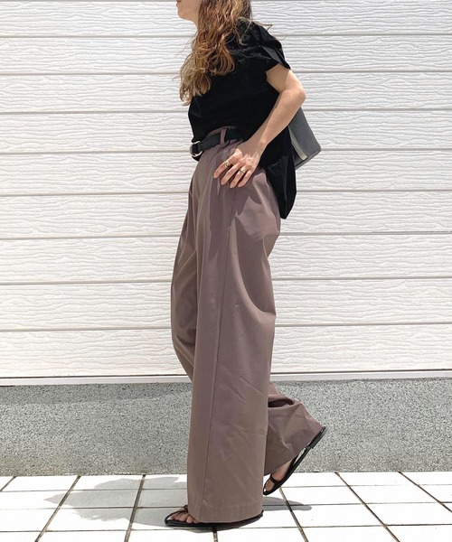 Q（キュー）の「ドライタッチコットン袖タックTシャツ（Tシャツ/カットソー・レディース・ブラック/ブルー/ホワイト・MEDIUM）」の10枚目の写真