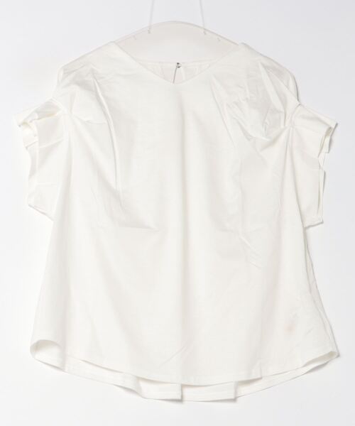 Q（キュー）の「ドライタッチコットン袖タックTシャツ（Tシャツ/カットソー・レディース・ブラック/ブルー/ホワイト・MEDIUM）」の19枚目の写真