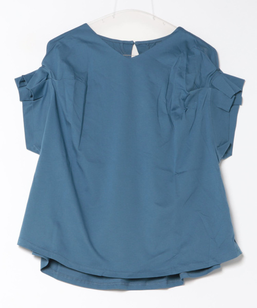 Q（キュー）の「ドライタッチコットン袖タックTシャツ（Tシャツ/カットソー・レディース・ブラック/ブルー/ホワイト・MEDIUM）」の21枚目の写真