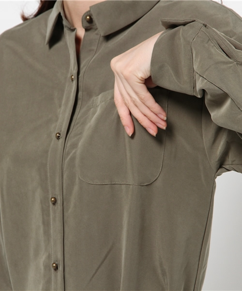 CROON A SONG（クルーンアソング）の「サンドウォッシュモダールシャツワンピース（ワンピース・レディース・カーキ/キャメル/レッド・FREE）」の10枚目の写真