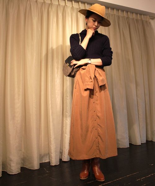 CROON A SONG（クルーンアソング）の「サンドウォッシュモダールシャツワンピース（ワンピース・レディース・カーキ/キャメル/レッド・FREE）」の16枚目の写真