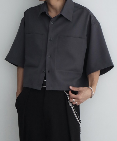 welise(ウェライズ)の「【welise/ウェライズ】リッチドレープスムース ハーフスリーブ ダブルポケット ショート丈 シャツ(シャツ/ブラウス・メンズ・ホワイト/ダークグレー/ブラック/チャコールグレー/ダークブルー/ワイン/サックスブルー・M/L/S)」の17枚目の写真