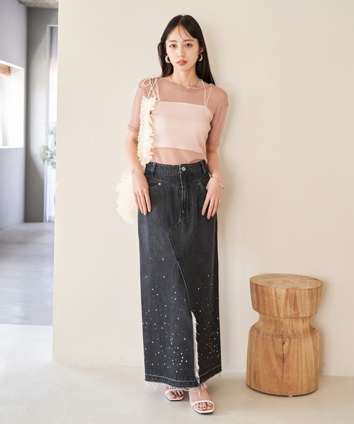 VIS（ビス）の「ホットフィットIラインデニムスカート（デニムスカート・レディース・ブルー系その他4/ブラック系その他・S/M）」の12枚目の写真