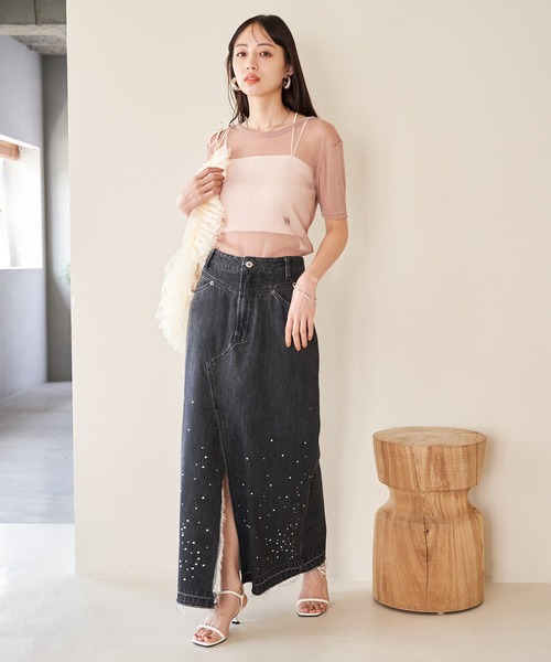 VIS（ビス）の「ホットフィットIラインデニムスカート（デニムスカート・レディース・ブルー系その他4/ブラック系その他・S/M）」の11枚目の写真