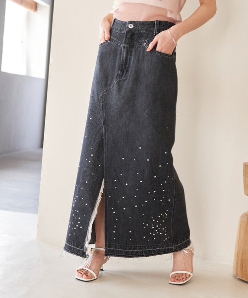 VIS（ビス）の「ホットフィットIラインデニムスカート（デニムスカート・レディース・ブルー系その他4/ブラック系その他・S/M）」の9枚目の写真