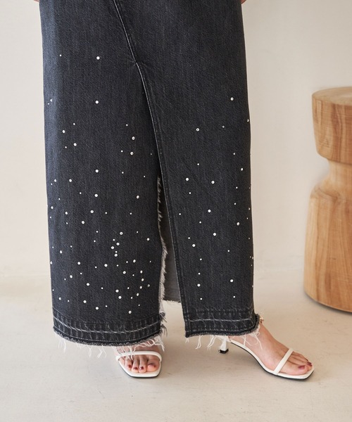 VIS（ビス）の「ホットフィットIラインデニムスカート（デニムスカート・レディース・ブルー系その他4/ブラック系その他・S/M）」の8枚目の写真