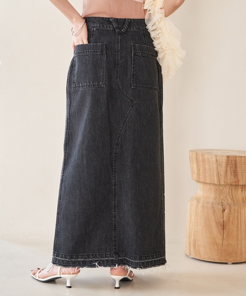 VIS（ビス）の「ホットフィットIラインデニムスカート（デニムスカート・レディース・ブルー系その他4/ブラック系その他・S/M）」の7枚目の写真