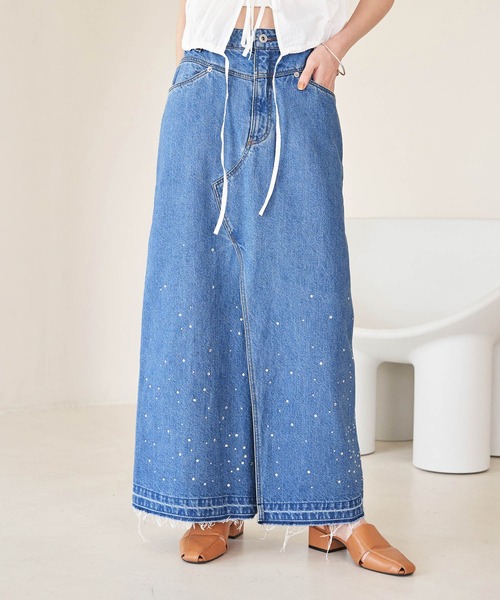 VIS（ビス）の「ホットフィットIラインデニムスカート（デニムスカート・レディース・ブルー系その他4/ブラック系その他・S/M）」の3枚目の写真