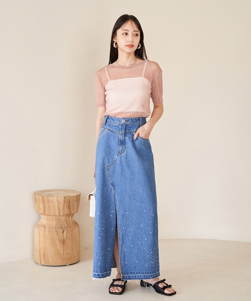 VIS（ビス）の「ホットフィットIラインデニムスカート（デニムスカート・レディース・ブルー系その他4/ブラック系その他・S/M）」の15枚目の写真