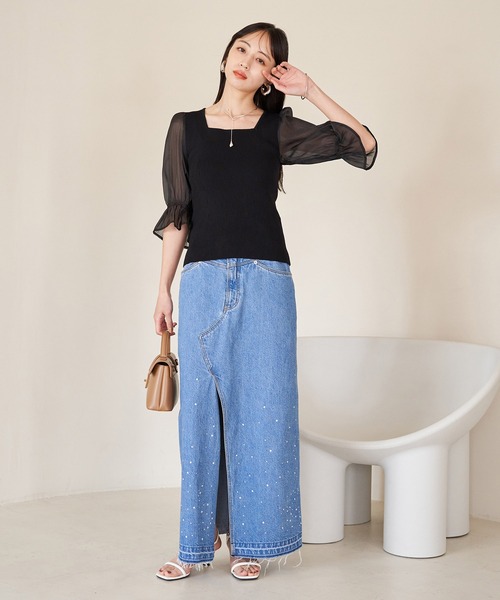 VIS（ビス）の「ホットフィットIラインデニムスカート（デニムスカート・レディース・ブルー系その他4/ブラック系その他・S/M）」の13枚目の写真