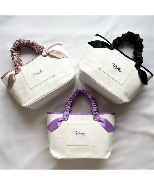 LA BAGAGERIE（ラバガジェリー）の「【インスタグラマー Chiyoさん×LA BAGAGERIE】ギャザーリボンハンドルトート（トートバッグ・レディース・ブラック/パープル/ピンクベージュ・FREE）」の22枚目の写真