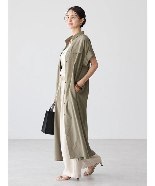 AMERICAN HOLIC（アメリカンホリック）の「接触冷感+UVカットWポケットシャツワンピース（シャツワンピース・レディース・アイボリー/カーキ/ブラック・M/L）」の20枚目の写真