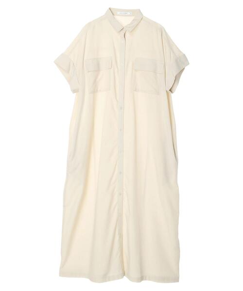 AMERICAN HOLIC（アメリカンホリック）の「接触冷感+UVカットWポケットシャツワンピース（シャツワンピース・レディース・アイボリー/カーキ/ブラック・M/L）」の8枚目の写真
