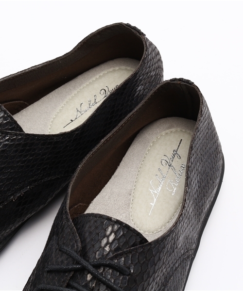 Noubel Voug Relax(ヌーベルヴォーグリラックス)の「Noubel Voug Relax(ヌーベル ヴォーグ リラックス)/柔らか素材 レースアップスニーカー(スニーカー・レディース・ブラック系その他/クリアブラック/パイソン・S/M/L/LL)」の10枚目の写真