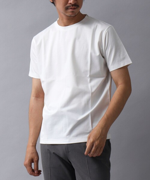 NOLLEY’S(ノーリーズ)の「【ACTIVE SECT】《限定展開 / 吸水速乾》マルチファンクション ドレスTシャツ(Tシャツ/カットソー・メンズ・オレンジ/ホワイト/ブラック/ダークネイビー・M/L/S/XL)」の1枚目の写真