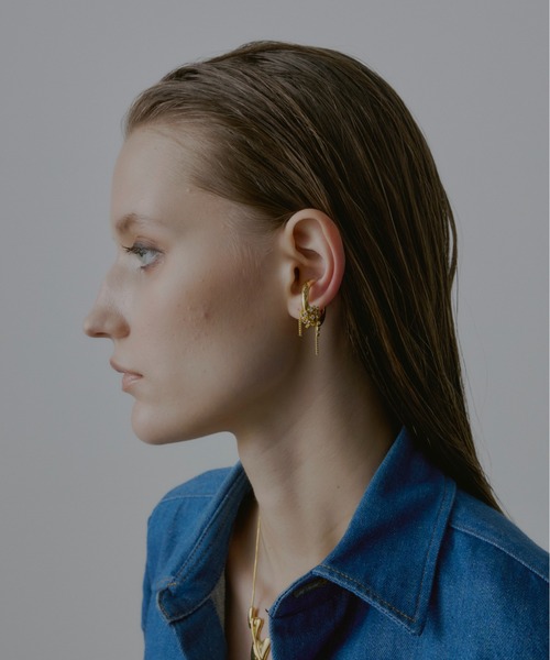 金属アレルギー対応】Lupinus Bijou Chain Earcuff/ルピナスビジュー