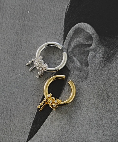 金属アレルギー対応】Lupinus Bijou Chain Earcuff/ルピナスビジュー