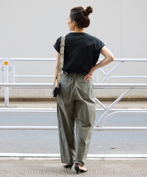 B.C STOCK(ベーセーストック)の「《追加》フレンチスリーブT(Tシャツ/カットソー・レディース・ホワイト/ブラック/ブラック系その他・FREE)」の6枚目の写真