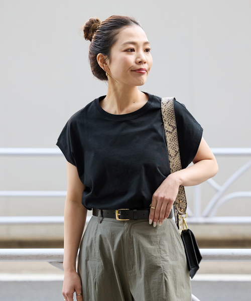 B.C STOCK(ベーセーストック)の「《追加》フレンチスリーブT(Tシャツ/カットソー・レディース・ホワイト/ブラック/ブラック系その他・FREE)」の7枚目の写真