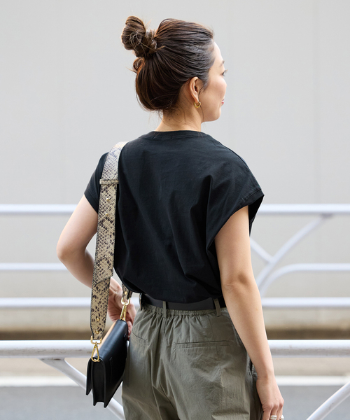 B.C STOCK(ベーセーストック)の「《追加》フレンチスリーブT(Tシャツ/カットソー・レディース・ホワイト/ブラック/ブラック系その他・FREE)」の9枚目の写真