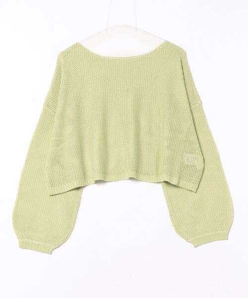 STYLEBLOCK(スタイルブロック)の「E綿タッチメッシュニットショートプルオーバー(ニット/セーター・レディース・ブラック/グリーン/ベージュ/ホワイト系その他・M)」の4枚目の写真