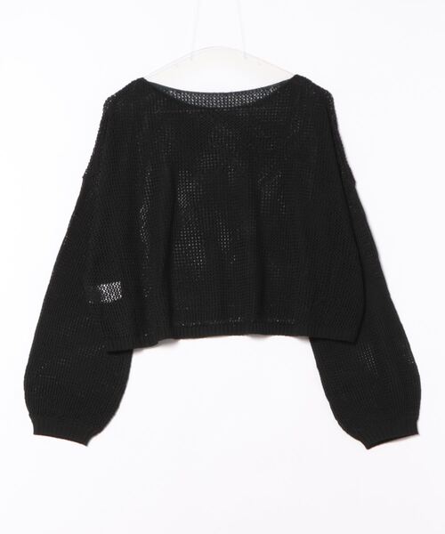 STYLEBLOCK(スタイルブロック)の「E綿タッチメッシュニットショートプルオーバー(ニット/セーター・レディース・ブラック/グリーン/ベージュ/ホワイト系その他・M)」の5枚目の写真