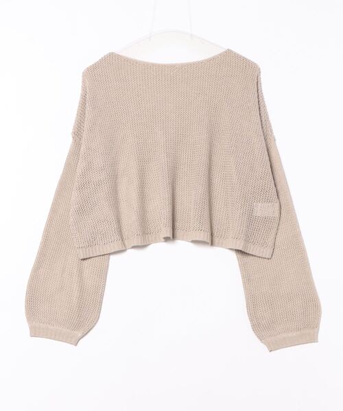 STYLEBLOCK(スタイルブロック)の「E綿タッチメッシュニットショートプルオーバー(ニット/セーター・レディース・ブラック/グリーン/ベージュ/ホワイト系その他・M)」の6枚目の写真