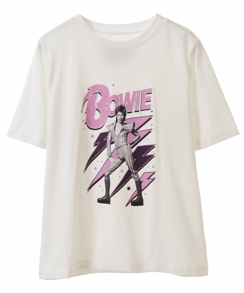 31 Sons de mode(トランテアン ソン ドゥ モード)の「【DAVID BOWIE】サンダーロゴTシャツ(Tシャツ/カットソー・レディース・オフホワイト/チャコールグレー・36/フリー)」の22枚目の写真
