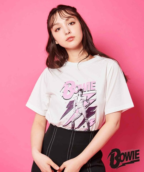 31 Sons de mode(トランテアン ソン ドゥ モード)の「【DAVID BOWIE】サンダーロゴTシャツ(Tシャツ/カットソー・レディース・オフホワイト/チャコールグレー・36/フリー)」の3枚目の写真