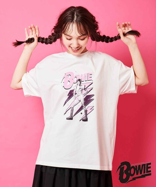 31 Sons de mode(トランテアン ソン ドゥ モード)の「【DAVID BOWIE】サンダーロゴTシャツ(Tシャツ/カットソー・レディース・オフホワイト/チャコールグレー・36/フリー)」の7枚目の写真