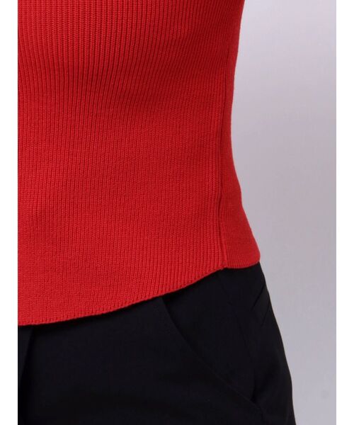 MURUA（ムルーア）の「ホックデザインハーフスリーブニット（ニット/セーター・レディース・ホワイト/レッド/ブラック・FREE）」の8枚目の写真