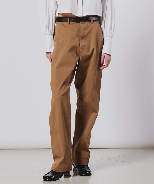 DOUBLE STANDARD CLOTHING(ダブルスタンダードクロージング)の「ストレッチチノワイドパンツ(チノパンツ・レディース・カーキ/ベージュ・38/36)」の3枚目の写真