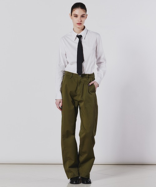 DOUBLE STANDARD CLOTHING(ダブルスタンダードクロージング)の「ストレッチチノワイドパンツ(チノパンツ・レディース・カーキ/ベージュ・38/36)」の16枚目の写真