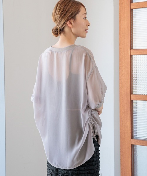 LAKOLE（ラコレ）の「ドロストシアープルオーバー5分袖 / 132261（その他トップス・レディース・ピンク/グレー/アイボリー/ブラック・FREE）」の9枚目の写真