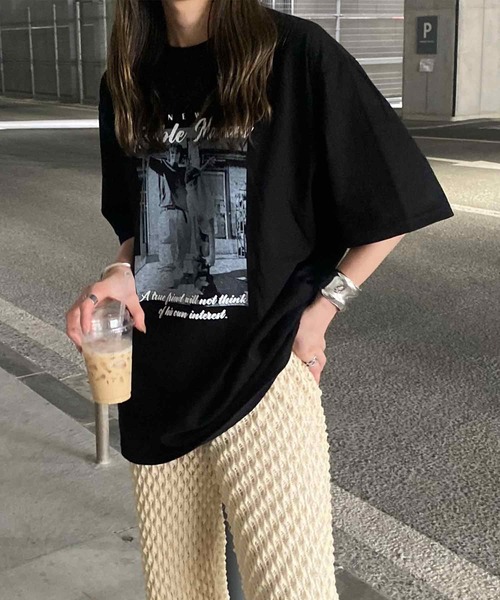 ヴィンテージライクフォトTシャツ(kiharu select) / フォトプリント ロゴTシャツ オーバーサイズ メンズライク ビッグサイズ（Tシャツ/カットソー）｜ISOOK（アイスー） 5,720円