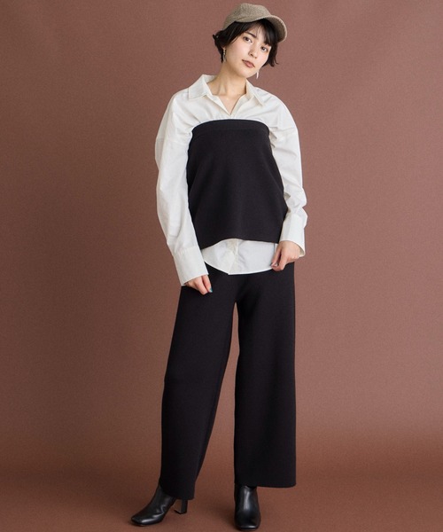 INED CLARO（イネドクラロ）の「【2点セット】スカート&ニットワイドパンツ（その他パンツ・レディース・ブラック/ベージュ・フリー）」の9枚目の写真