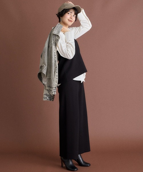 INED CLARO（イネドクラロ）の「【2点セット】スカート&ニットワイドパンツ（その他パンツ・レディース・ブラック/ベージュ・フリー）」の11枚目の写真