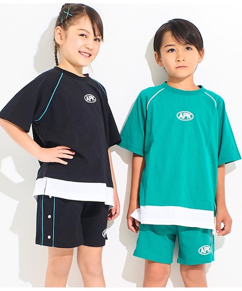 ANAP kids（アナップキッズ）の「カラーパイピングサイドボタンハーフパンツ【別売りSETUP（その他パンツ・キッズ・ブラック/ライトグレー/グリーン・110cm/120cm/130cm）」の15枚目の写真