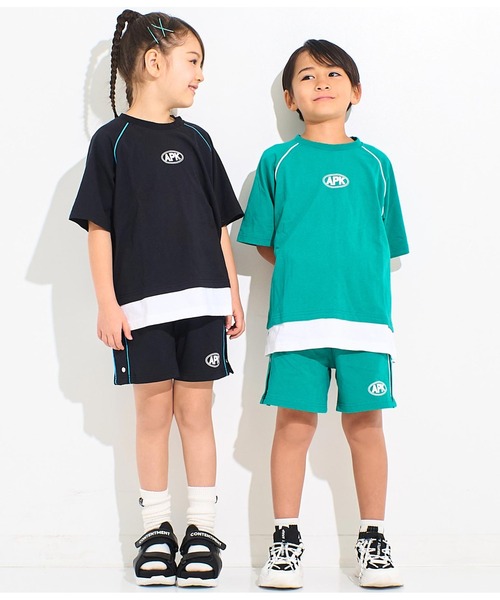 ANAP kids（アナップキッズ）の「カラーパイピングサイドボタンハーフパンツ【別売りSETUP（その他パンツ・キッズ・ブラック/ライトグレー/グリーン・110cm/120cm/130cm）」の13枚目の写真