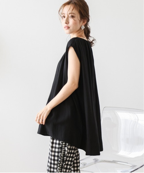 La-gemme（ラジェム）の「Wガーゼフレンチスリーブトップス（Tシャツ/カットソー・レディース・ホワイト/グレイッシュベージュ/ブラック・フリー）」の12枚目の写真