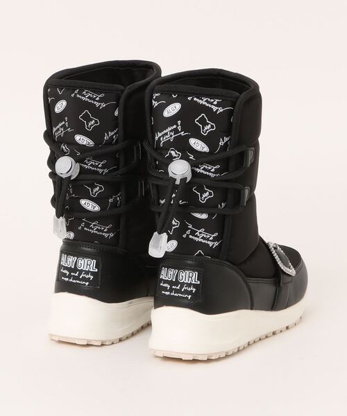 algy（アルジー）の「ALGY スノーブーツ風 キルティング加工シューズ（ブーツ・キッズ・ブラック/ホワイト・20.0cm/21.0cm/22.0cm/23.0cm/24.0cm）」の5枚目の写真