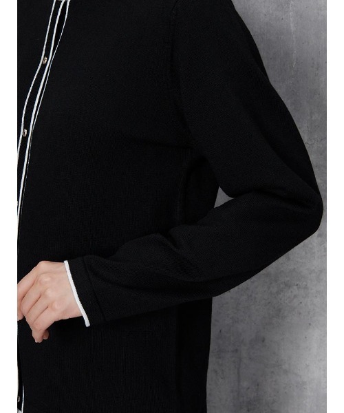 Perfect Suit FActory（パーフェクトスーツファクトリー）の「【洗える】ウール混　配色ニットカーディガン　ブラック/オフホワイト/ブラウン（カーディガン/ボレロ・レディース・ブラック/オフホワイト/ブラウン・S/M/L）」の17枚目の写真