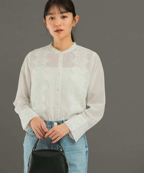 URBAN RESEARCH ROSSO WOMEN(アーバンリサーチ ロッソ)の「ウォッシャブルデザインレースシャツ(シャツ/ブラウス・レディース・ホワイト/ミント/ブラック・FREE)」の14枚目の写真